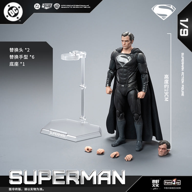 FondJoy 1/9 DC Action Figure Black Superman 2.0