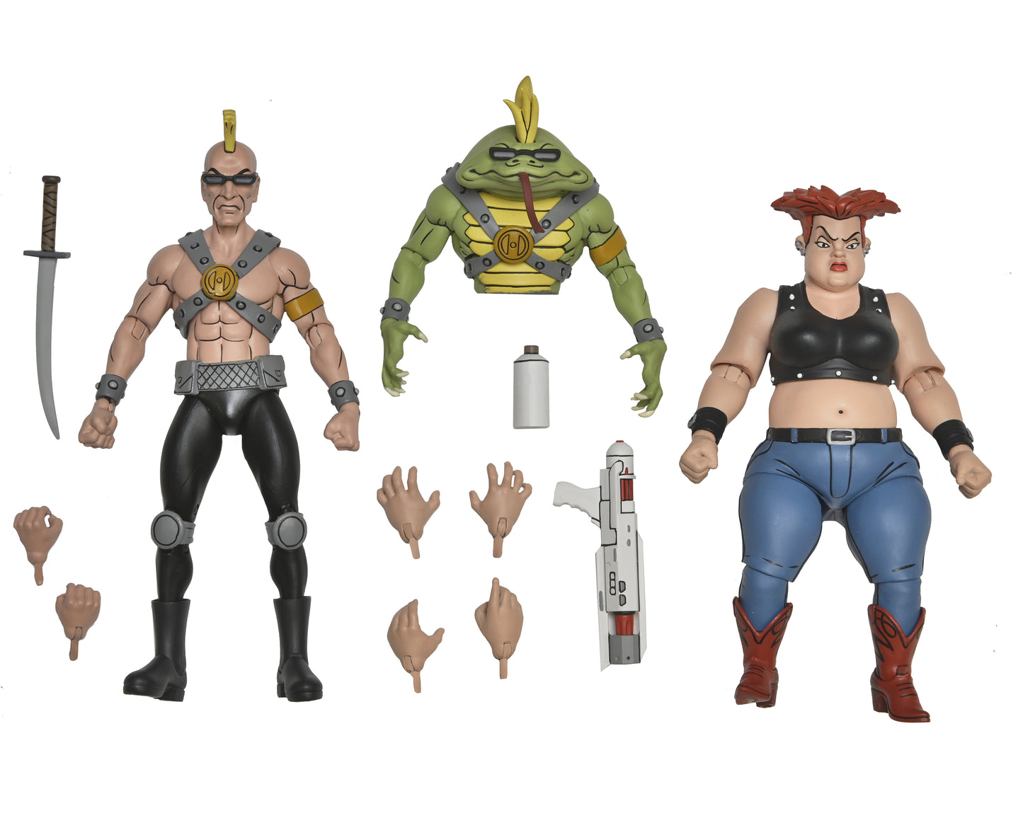 TMNT CARTOON JERSEY RED & GRUNT 7IN SCALE ACTION FIGURE 2PC