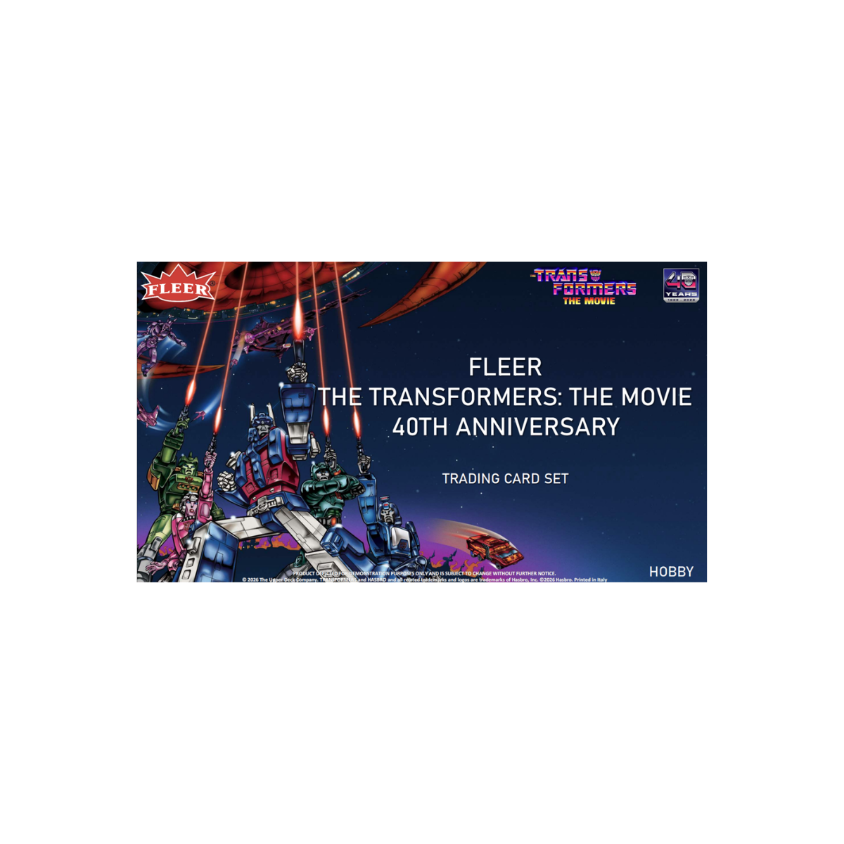 UD FLEER TRANSFORMERS THE MOVIE 40TH ANNIVERSARY