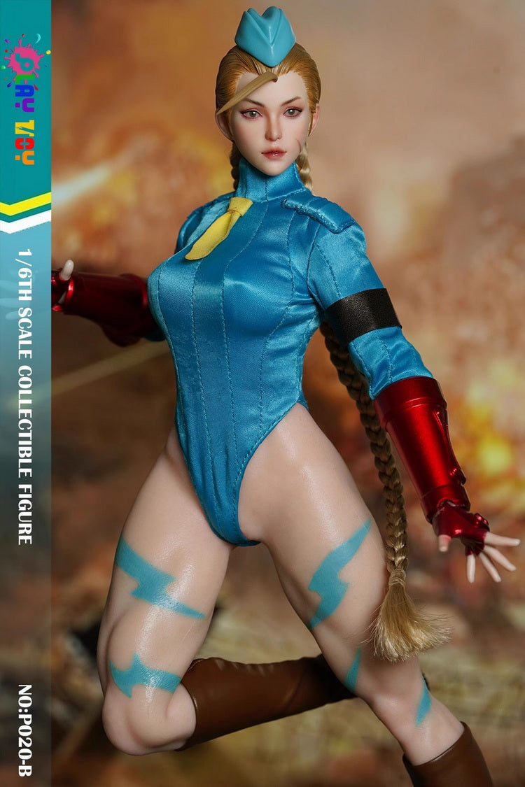 Blue Street Female Fighter 1/6 Figure Blue Outfit