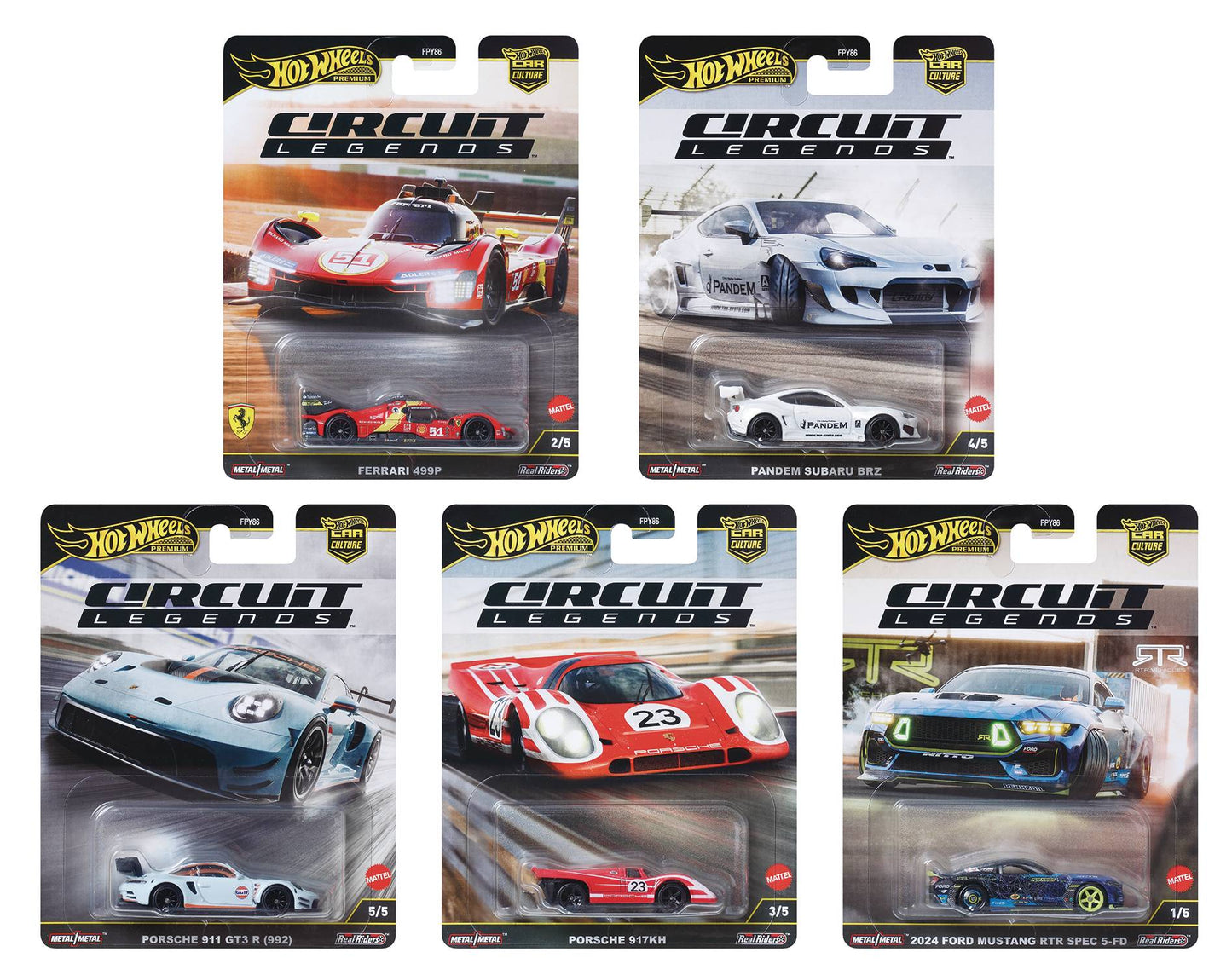 Hot Wheels 2025 CAR CULTURE 1/64 DIE-CAST CIRCUIT LEGENDS WAVE X5