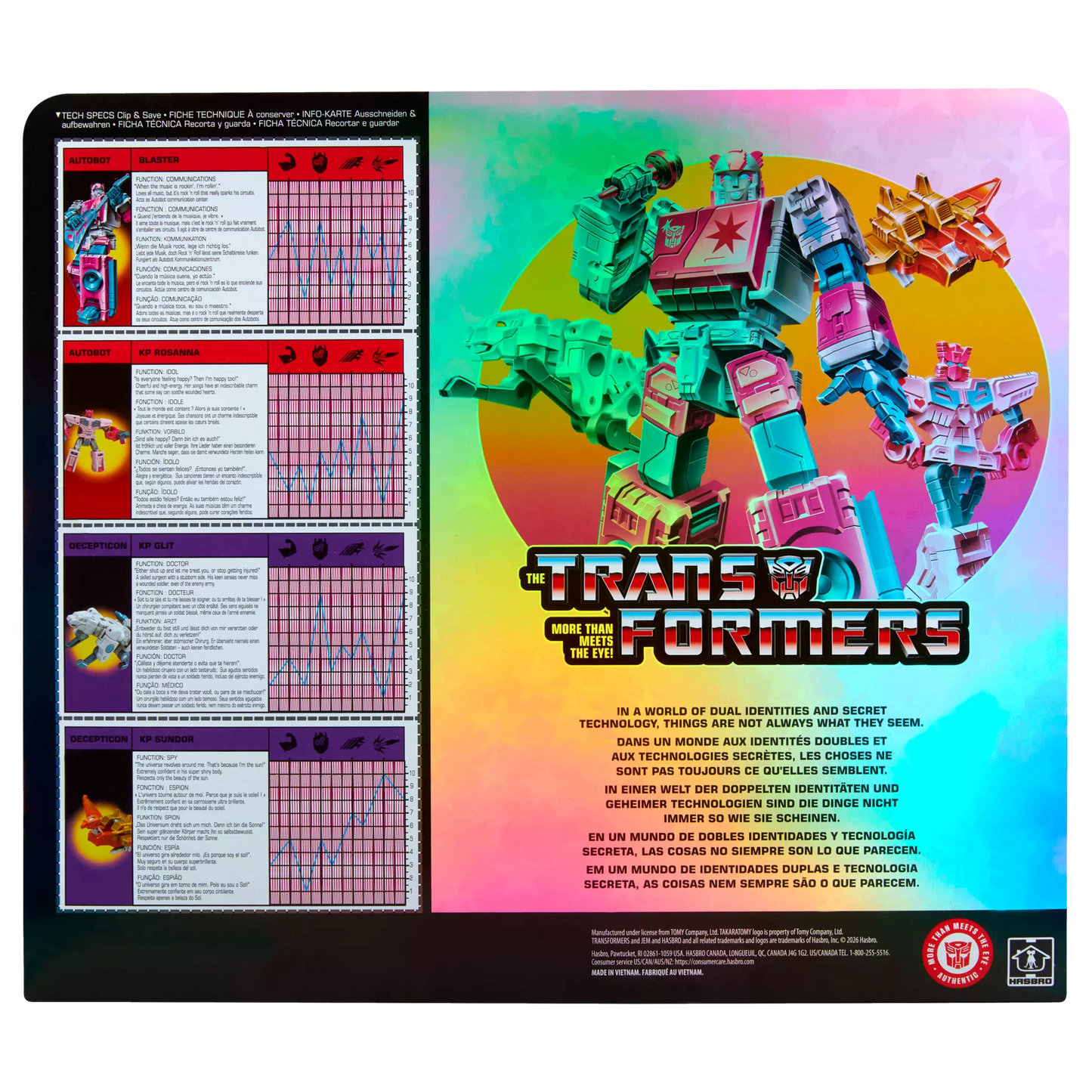 Transformers Jem and the Holograms Autobot Blaster & KP Glit, KP Sundor, and KP Rosanna