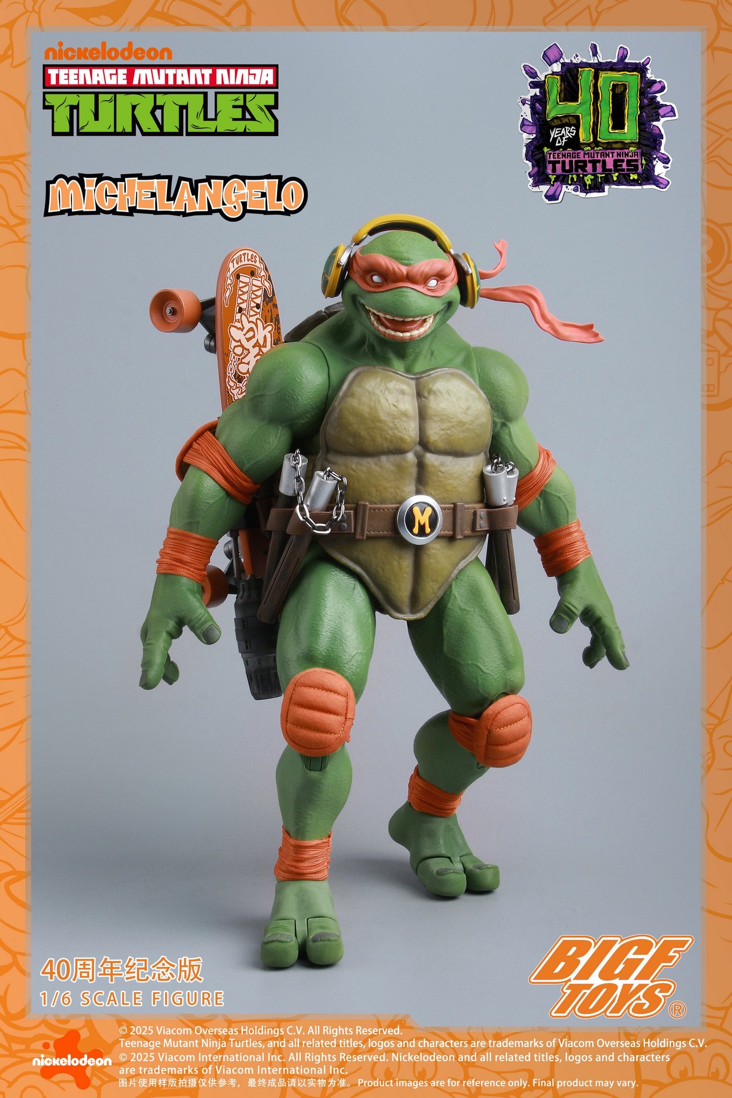 BIGFTOYS BIGF-004 1/6 TNMT Michelangelo 40th Anniversary Edition
