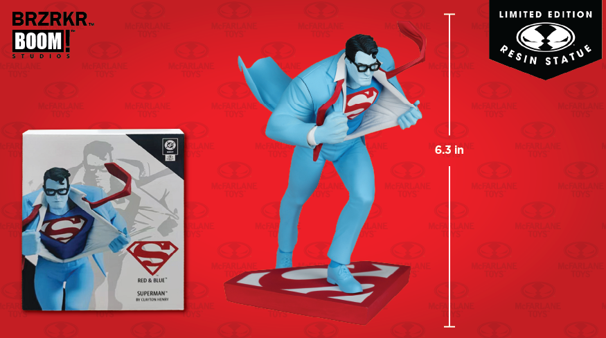 DC DIRECT- SUPERMAN RED & BLUE - SUPERMAN BY CLAYTON HENRY (RESIN STATUE)