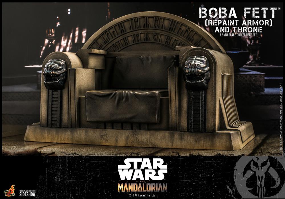 Hot Toys TMS056 The Mandalorian 1/6 Boba Fett (Repaint Armor) and Throne set