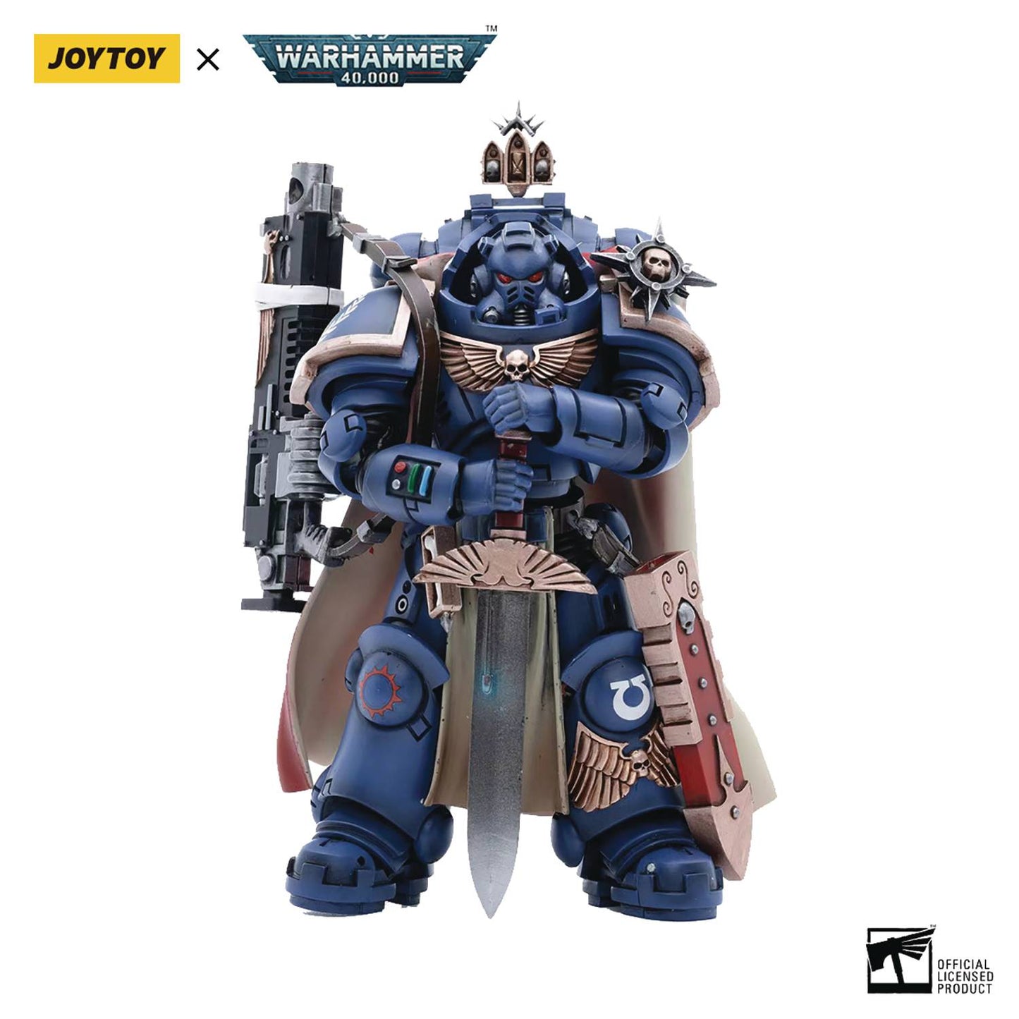 JOYTOY WH 40K ULTRAMARINES CPT W/ HEAVY BOLT RIFLE 1/18 FIG