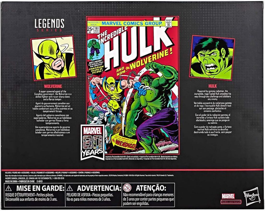 Marvel Legends 80th Anniversary Wolverine and Hulk 6-Inch Action Figures - **Exclusive**