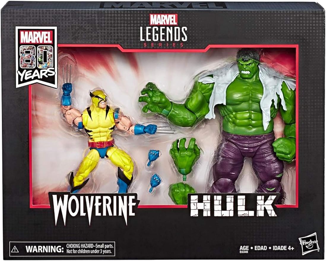 Marvel Legends 80th Anniversary Wolverine and Hulk 6-Inch Action Figures - **Exclusive**