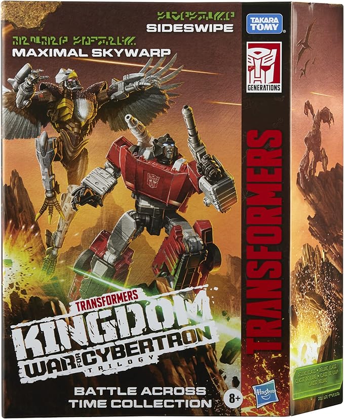 Transformers Toys Generations Kingdom Battle Across Time Collection Deluxe Class WFC-K42 Sideswipe & Maximal Skywarp, 5.5-inch