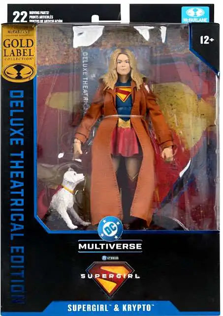 McFarlane Toys DC Multiverse Deluxe Theatrical Edition, Gold Label Collection Supergirl & Krypto Exclusive Action Figure