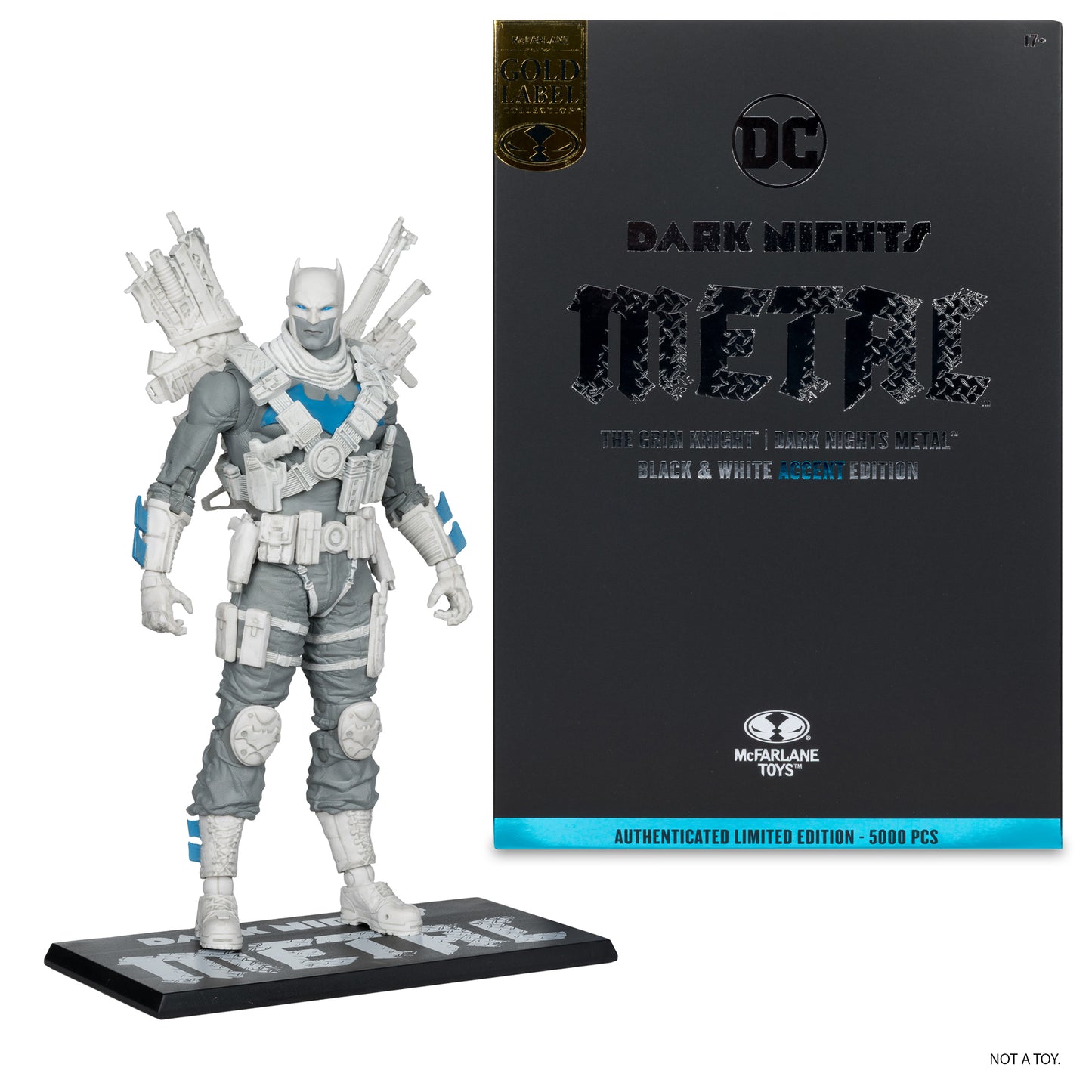 DC MULTIVERSE 7" - THE GRIM KNIGHT (DARK NIGHTS METAL) BLACK & WHITE ACCENT GOLD LABEL