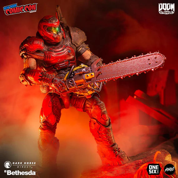 Figure Collection Doom DOOM Eternal - Doom Slayer ⅙ Scale Action Figure Mondo Crimson Variant ...