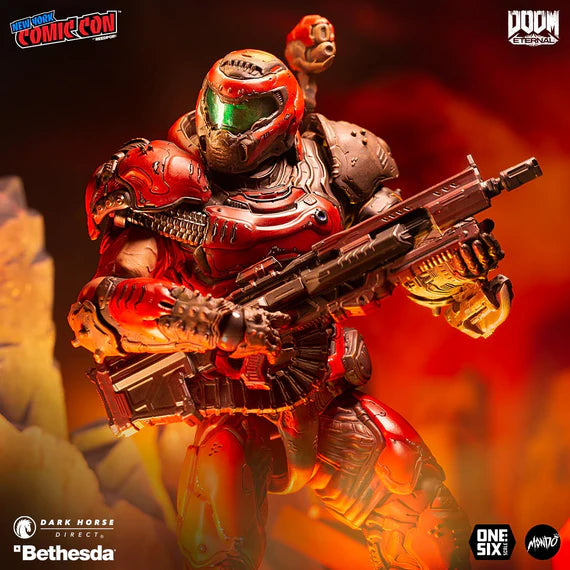 Figure Collection Doom DOOM Eternal - Doom Slayer ⅙ Scale Action Figure Mondo Crimson Variant ...