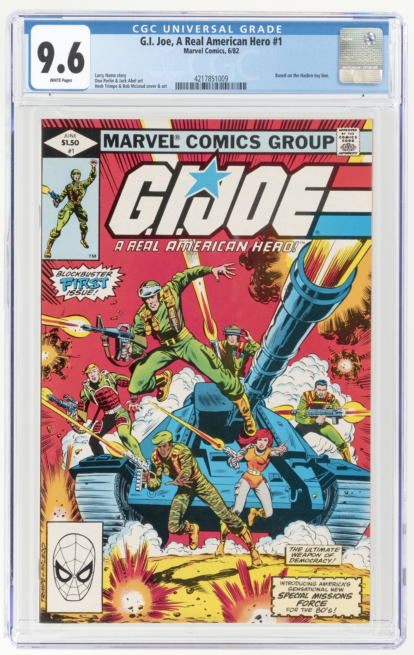 G.I. JOE, A REAL AMERICAN HERO #1 JUNE 1982 CGC 9.6 NM+