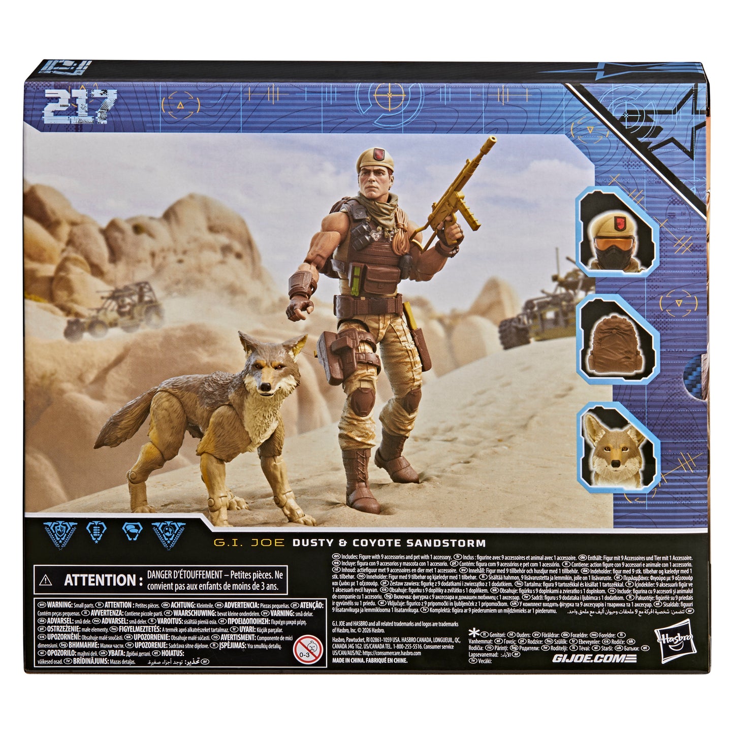 G.I. Joe Classified Series #217, Dusty & Coyote Sandstorm Action Figure and Pet