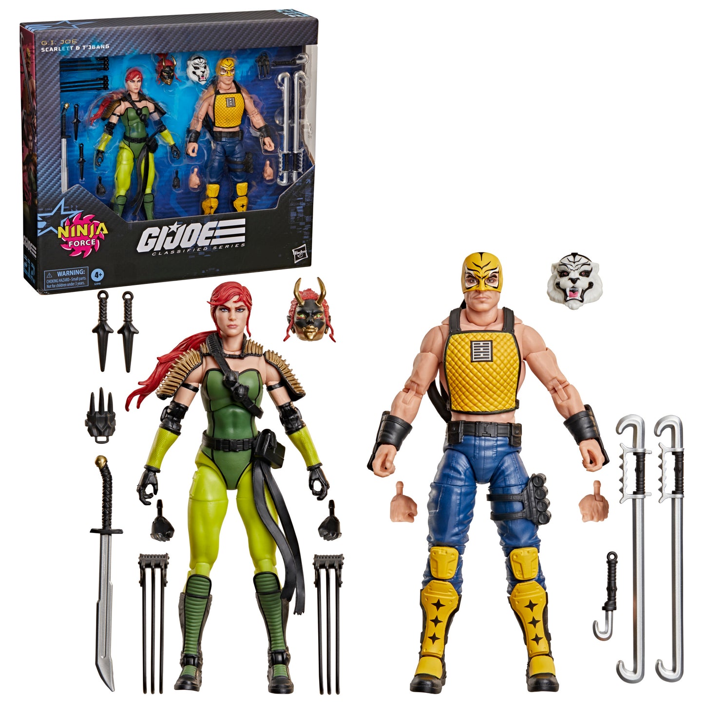 G.I. Joe Classified Series #212, Ninja Force Scarlett and T'Jbang Action Figure Set **Target Exclusive**