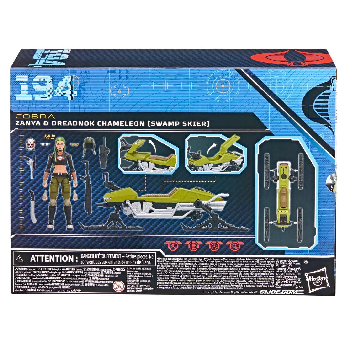G.I. Joe Zanya Action Figure & Dreadnok Chameleon Vehicle