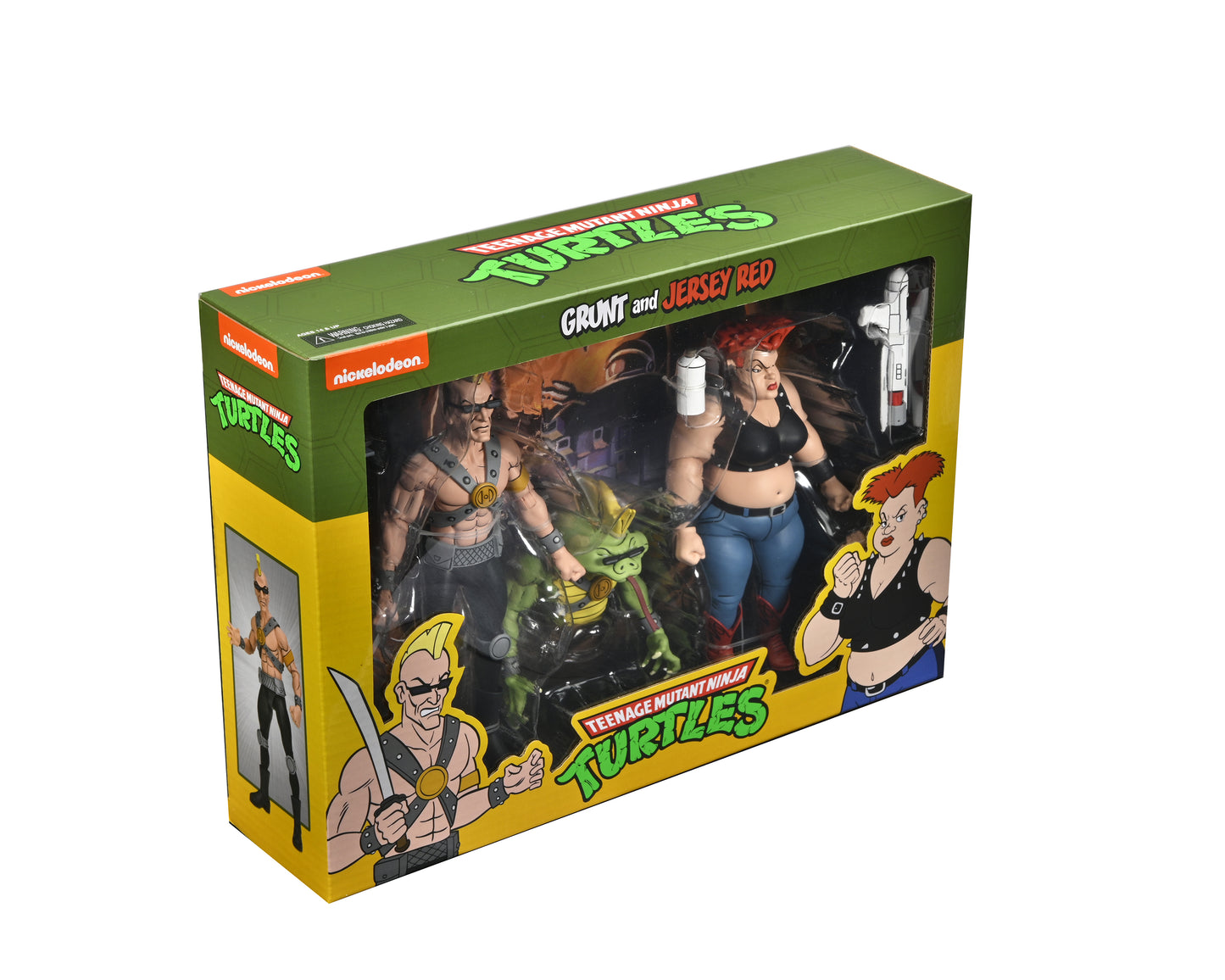 TMNT CARTOON JERSEY RED & GRUNT 7IN SCALE ACTION FIGURE 2PC