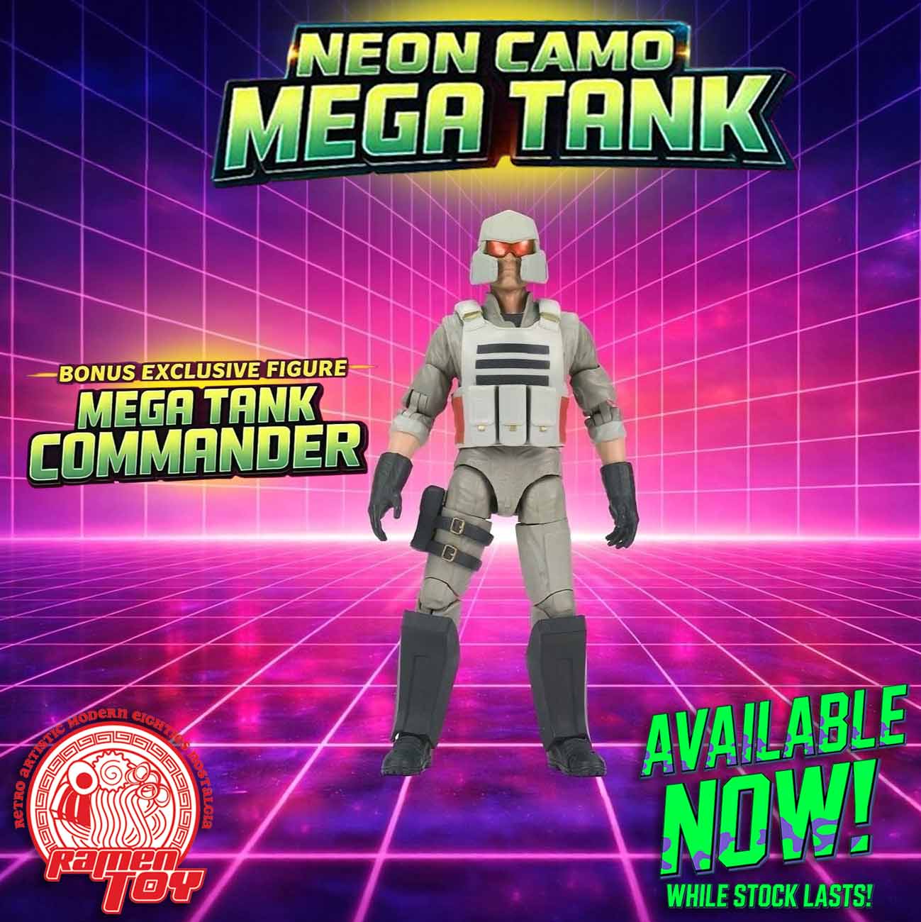 Neon Camo Mega Tank with Commander Figure