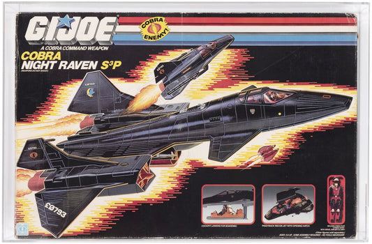 G.I. JOE (1986) - COBRA NIGHT RAVEN S3P SERIES 5 VEHICLE AFA 70 Q-EX+.