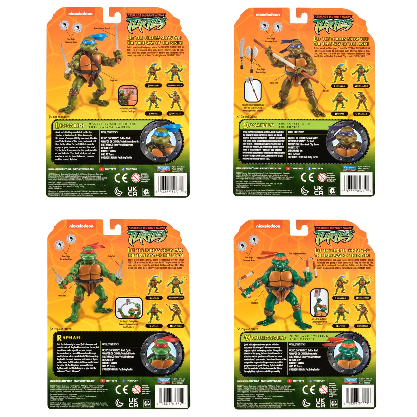 TMNT CLASSIC 2003 TURTLES AF 4-PACK