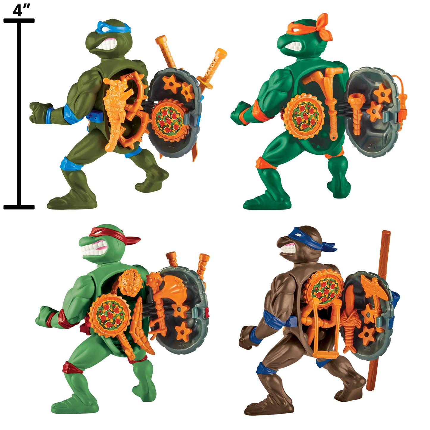 TMNT CLASSIC STORAGE SHELL TURTLES AF 4-PACK