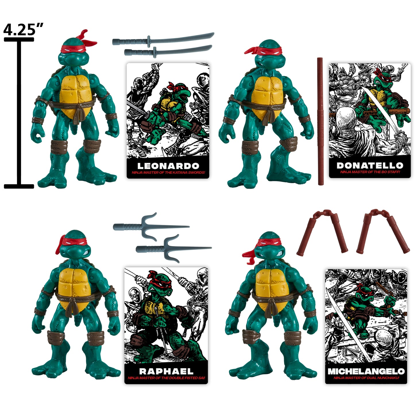 TMNT CLASSIC COMIC BOOK SERIES TURTLES SIOC 4-PACK