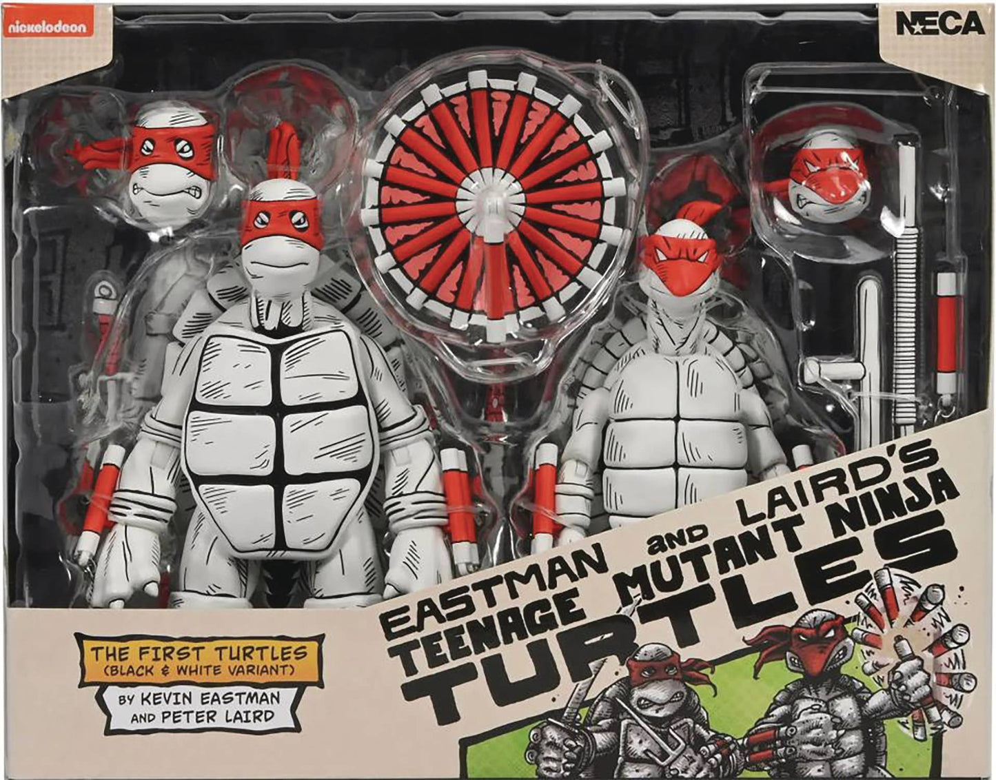 TMNT BLACK & WHITE FIRST SKETCH TURTLES 2 PC 7IN