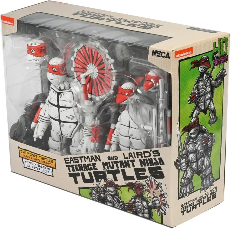 TMNT BLACK & WHITE FIRST SKETCH TURTLES 2 PC 7IN