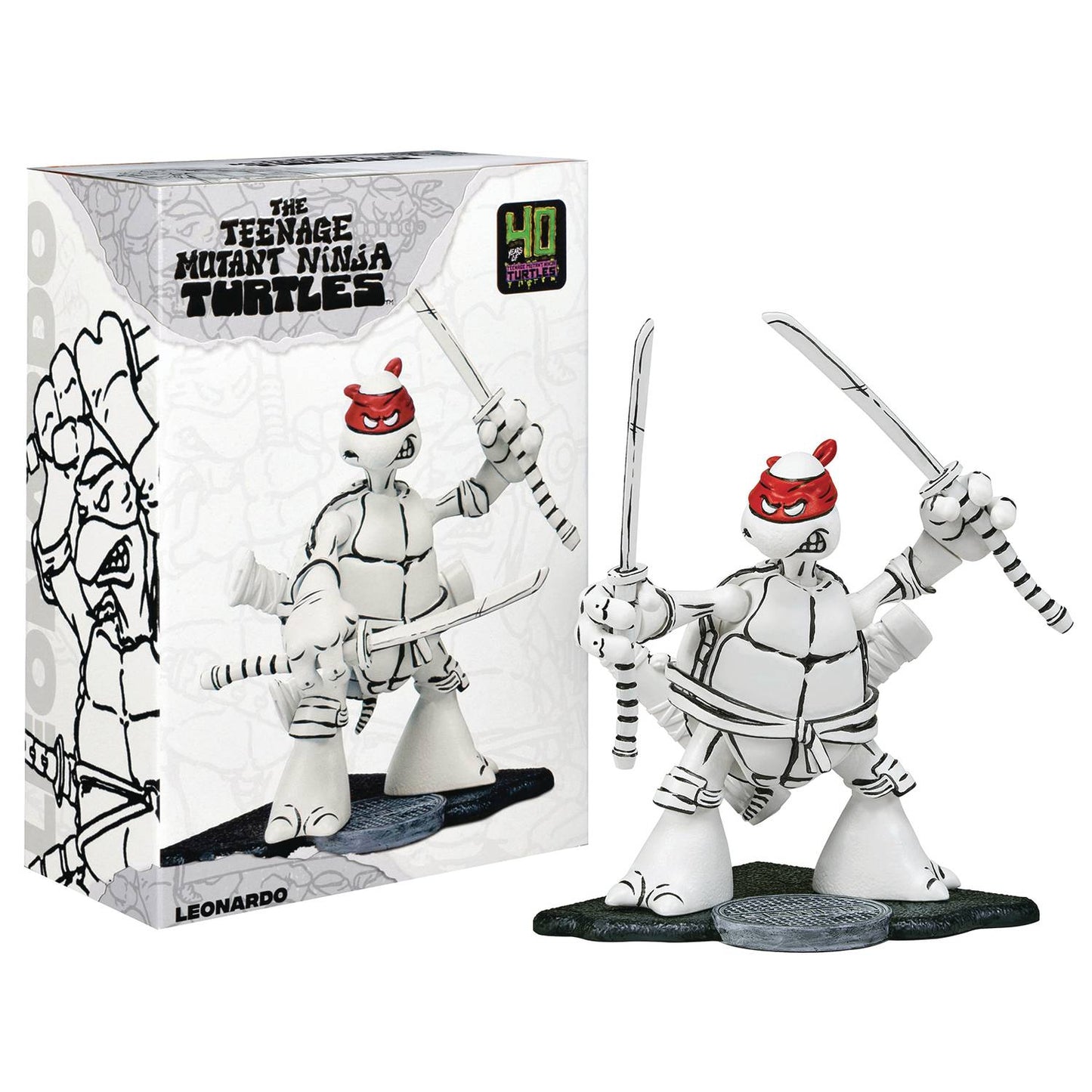 *Exclusive Offer* TEENAGE MUTANT NINJA TURTLES BLACK & WHITE ORIGINAL SKETCH PREVIEWS EXCLUSIVE ACTION FIGURES / 4 PACK