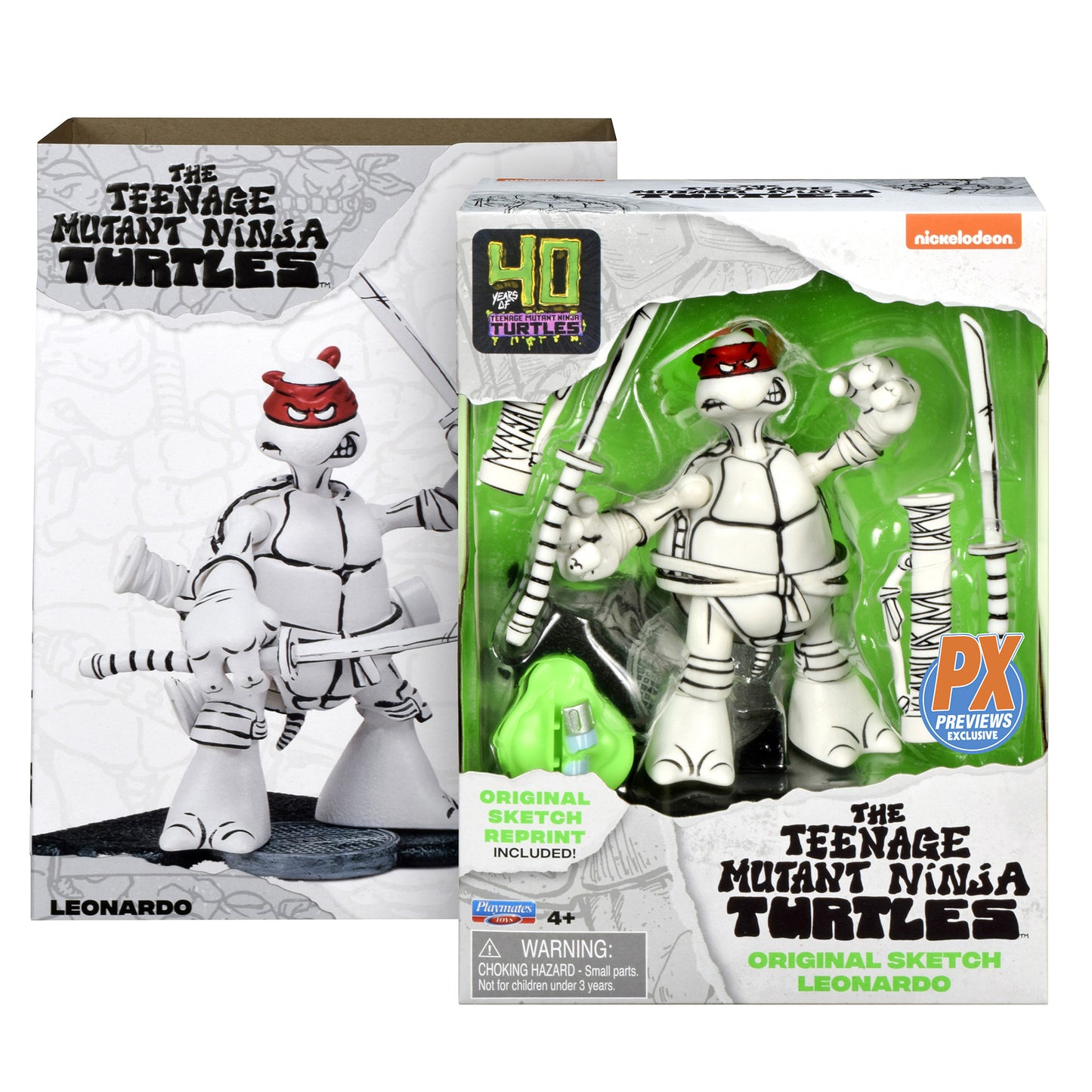 *Exclusive Offer* TEENAGE MUTANT NINJA TURTLES BLACK & WHITE ORIGINAL SKETCH PREVIEWS EXCLUSIVE ACTION FIGURES / 4 PACK