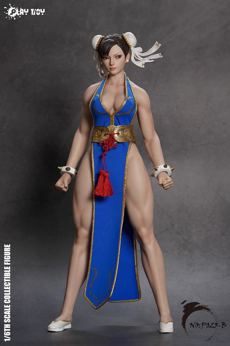 PLAY TOY 1/6 P023B Chunli Fighting Goddess 2.0 Blue Clothes