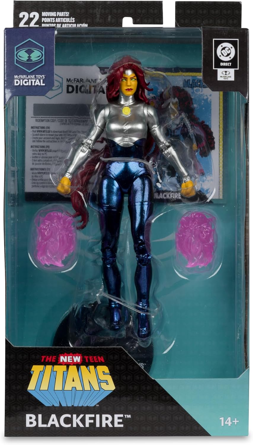 DC Direct Blackfire (The New Teen Titans) 7in Action Figure with McFarlane Toys Digital Collectible