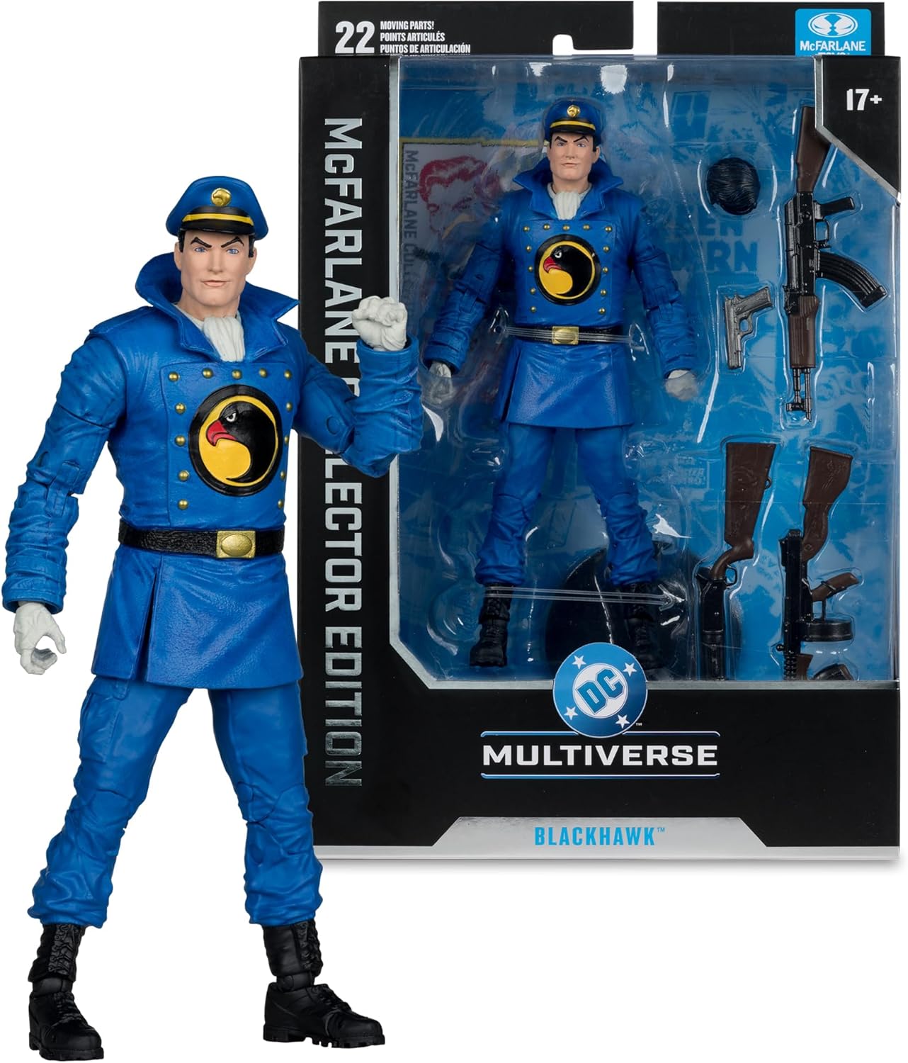 DC MCFARLANE COLLECTOR EDITION 7IN WV13 – #49 BLACK HAWK (DC CLASSIC)