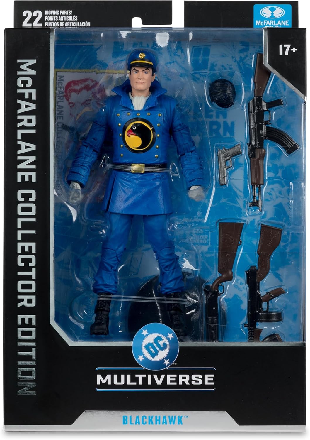 DC MCFARLANE COLLECTOR EDITION 7IN WV13 – #49 BLACK HAWK (DC CLASSIC)