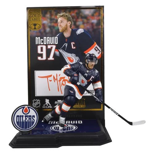 NHL Edmonton Oilers Connor McDavid Reverse Retro Gold Label Autographed by Todd McFarlane