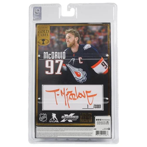 NHL Edmonton Oilers Connor McDavid Reverse Retro Gold Label Autographed by Todd McFarlane