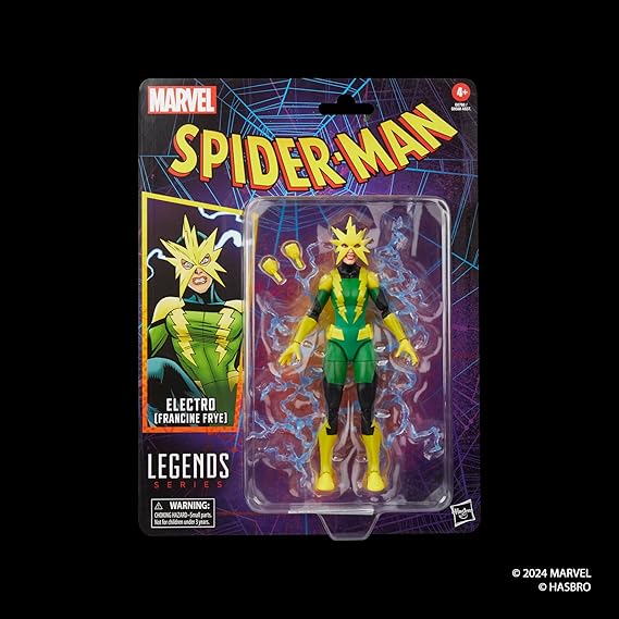 Marvel Legends Series Electro (Francine Frye), Retro Comics Collectible 6-Inch Scale Action Figure
