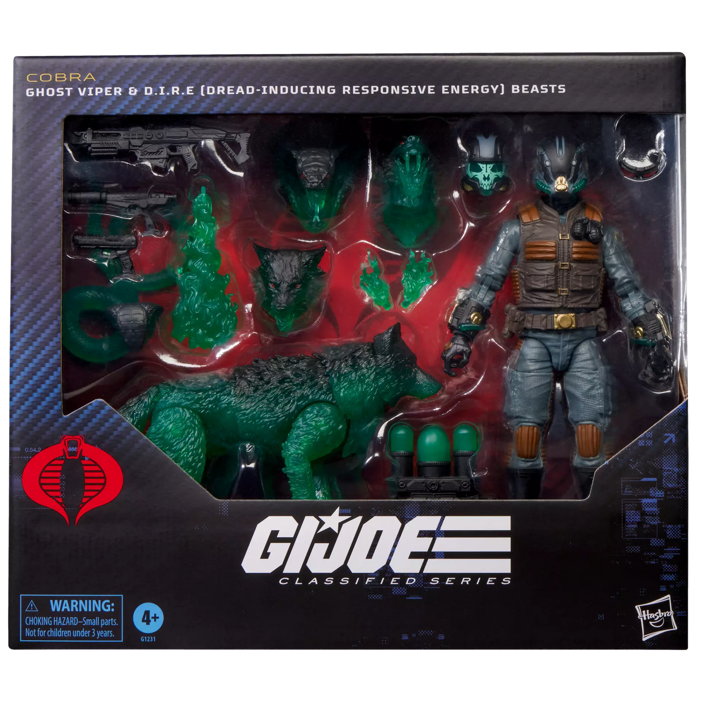 G.I. Joe Classified Series #170, Ghost Viper & D.I.R.E. (Dread-Inducing Responsive Energy) Beasts **Walmart Exclusive**