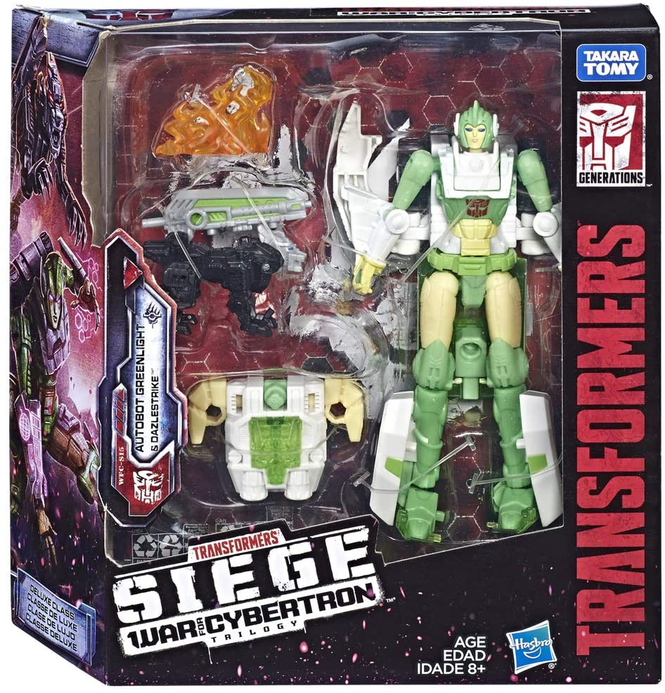 Transformers Generations War for Cybertron: Siege Deluxe Class WFC-S15 Autobot Greenlight with Dazzlestrike