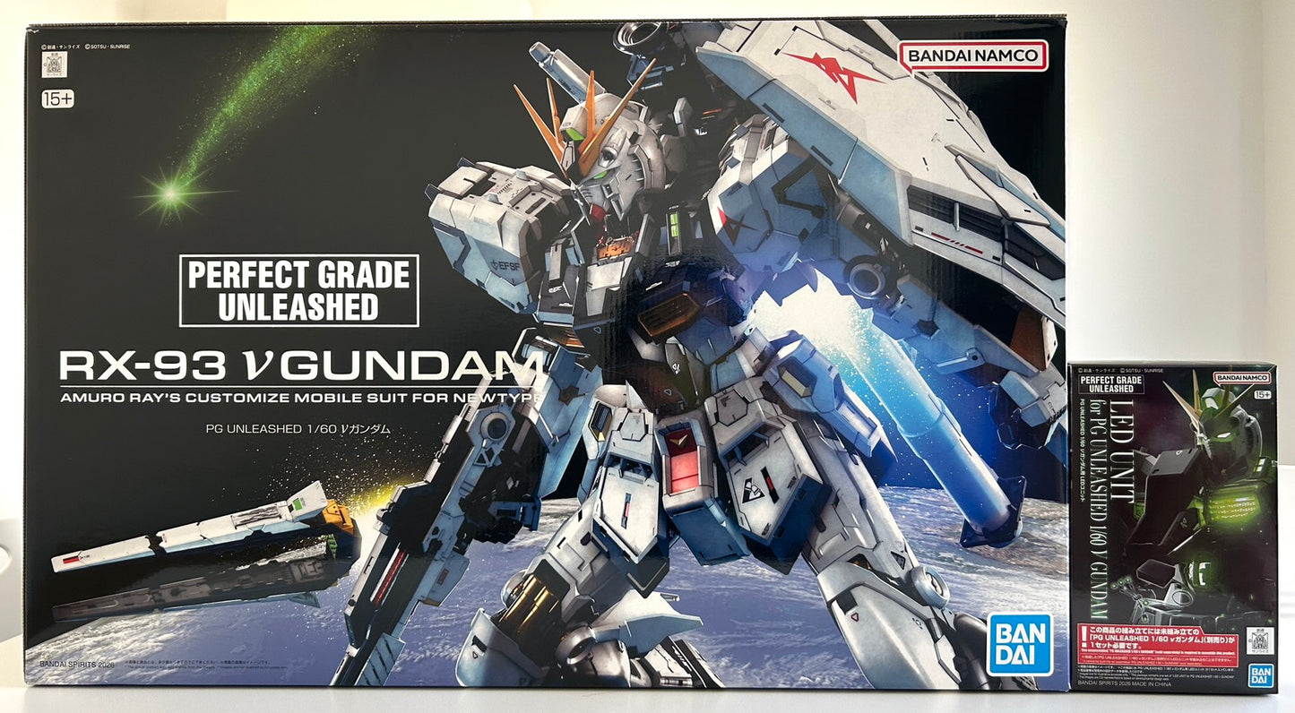 PG Unleashed Nu Gundam and LED unit for PG Unleashed Nu Gundam