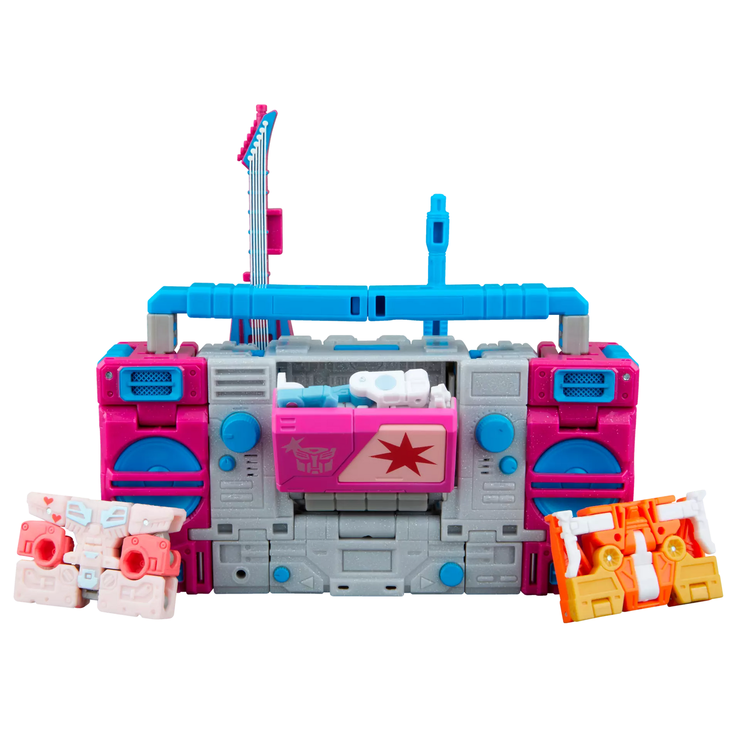 Transformers Jem and the Holograms Autobot Blaster & KP Glit, KP Sundor, and KP Rosanna