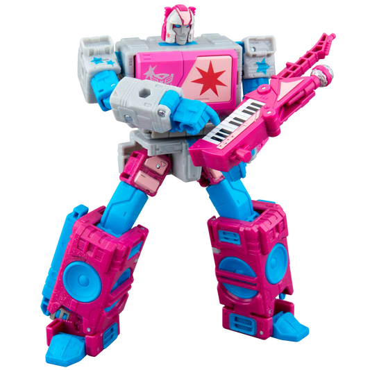 Transformers Jem and the Holograms Autobot Blaster & KP Glit, KP Sundor, and KP Rosanna