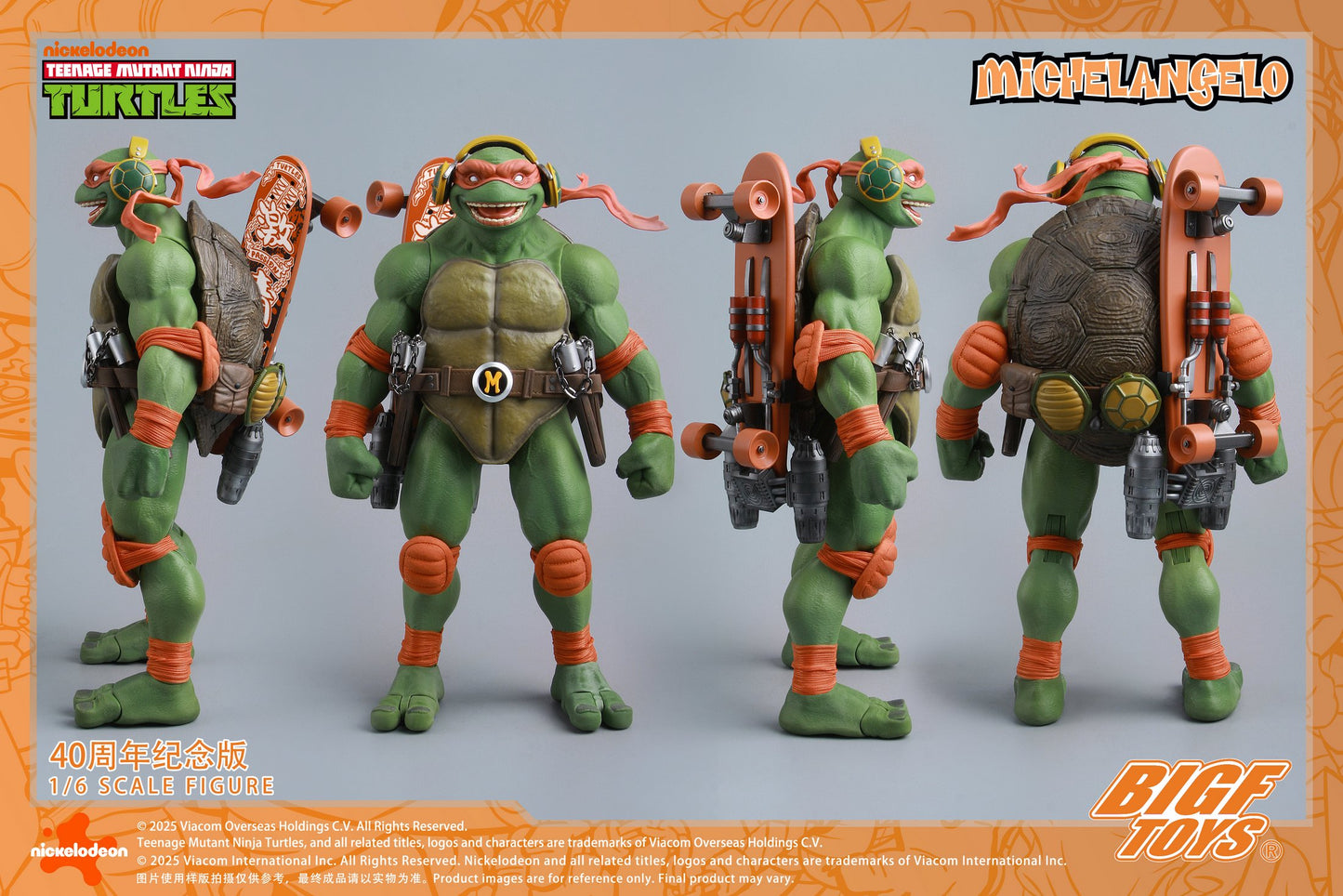 BIGFTOYS BIGF-004 1/6 TNMT Michelangelo 40th Anniversary Edition
