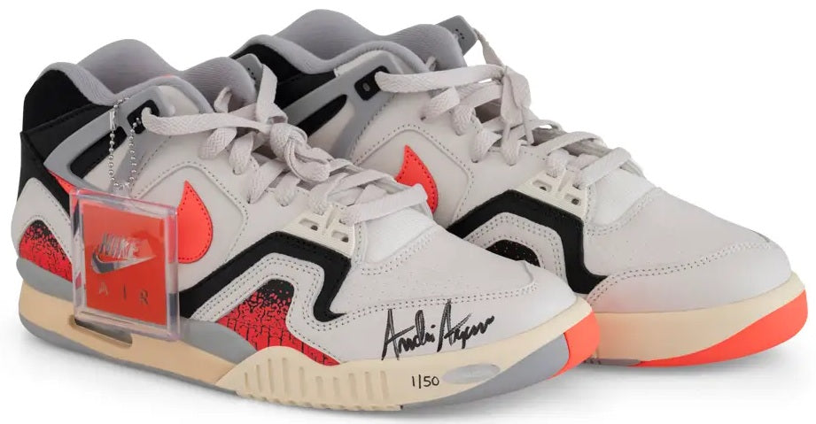 UDA ANDRE AGASSI AUTOGRAPHED NIKE AIR TECH CHALLENGE HOT LAVA 2 SHOES