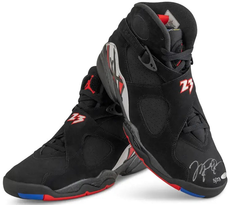 UDA MICHAEL JORDAN AUTOGRAPHED NIKE AIR JORDAN 8 RETRO PLAYOFFS 2023 SHOES