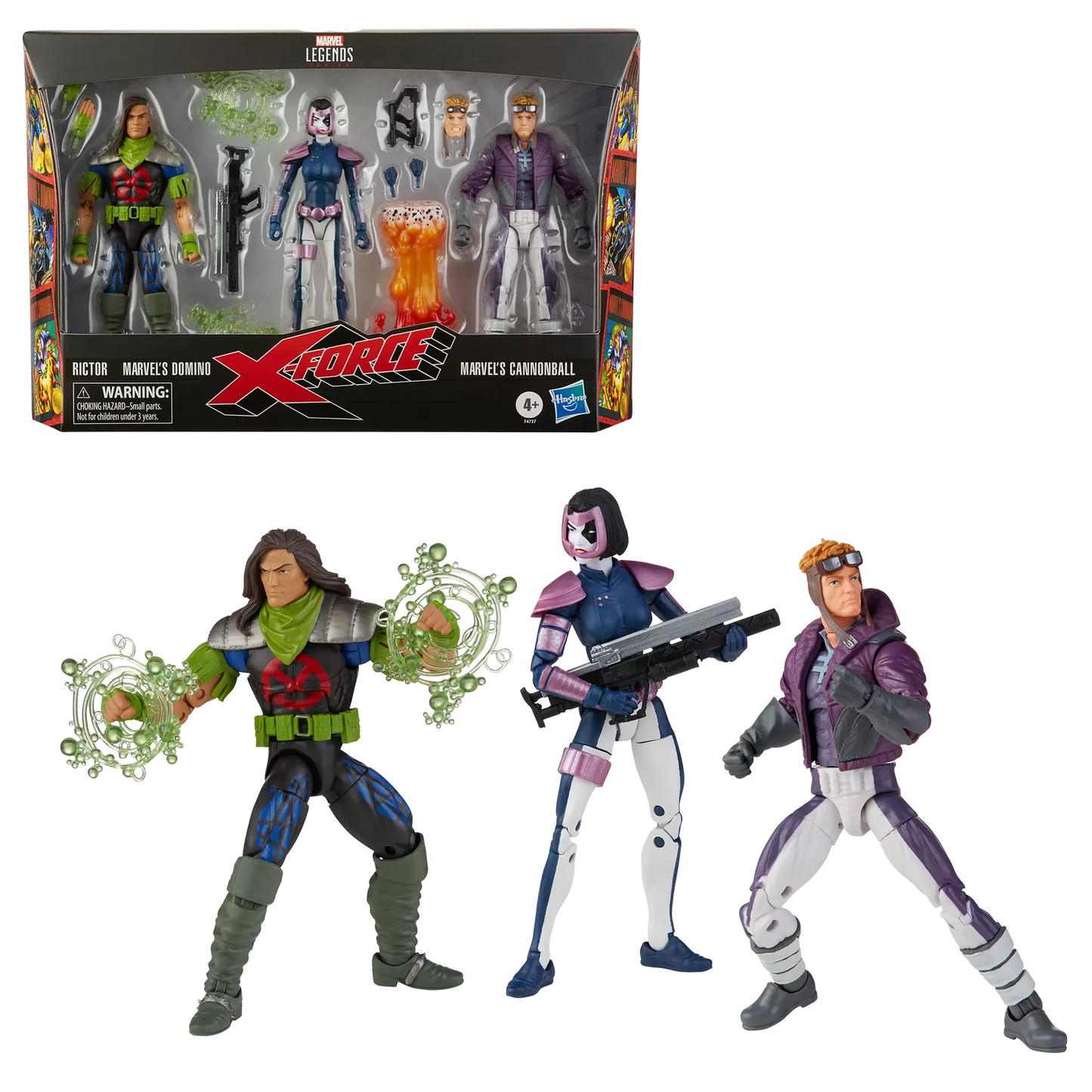 Marvel Legends Series X-Force Marvel’s Domino, Rictor, & Marvel’s Cannonball