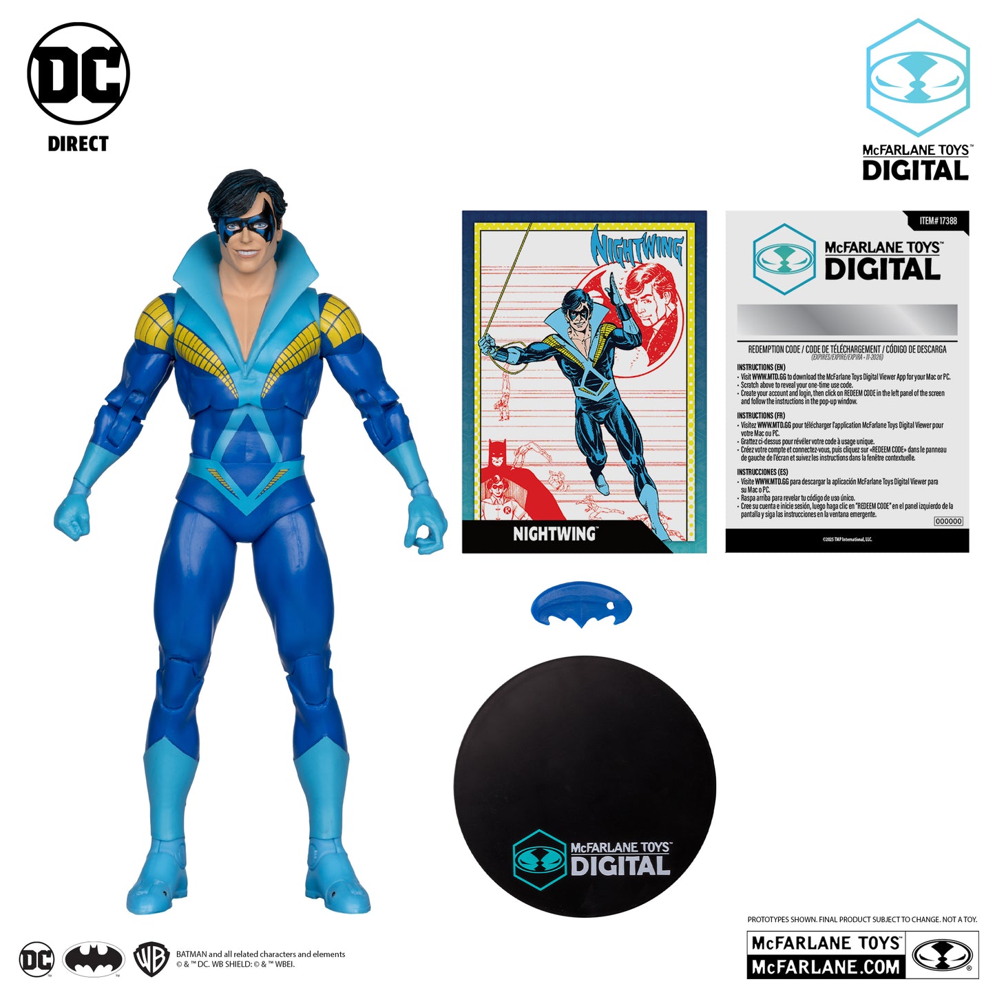 DC Direct Wave 5 Nightwing Teen Titans 7-Inch Scale Action Figure with McFarlane Toys Digital Collectible