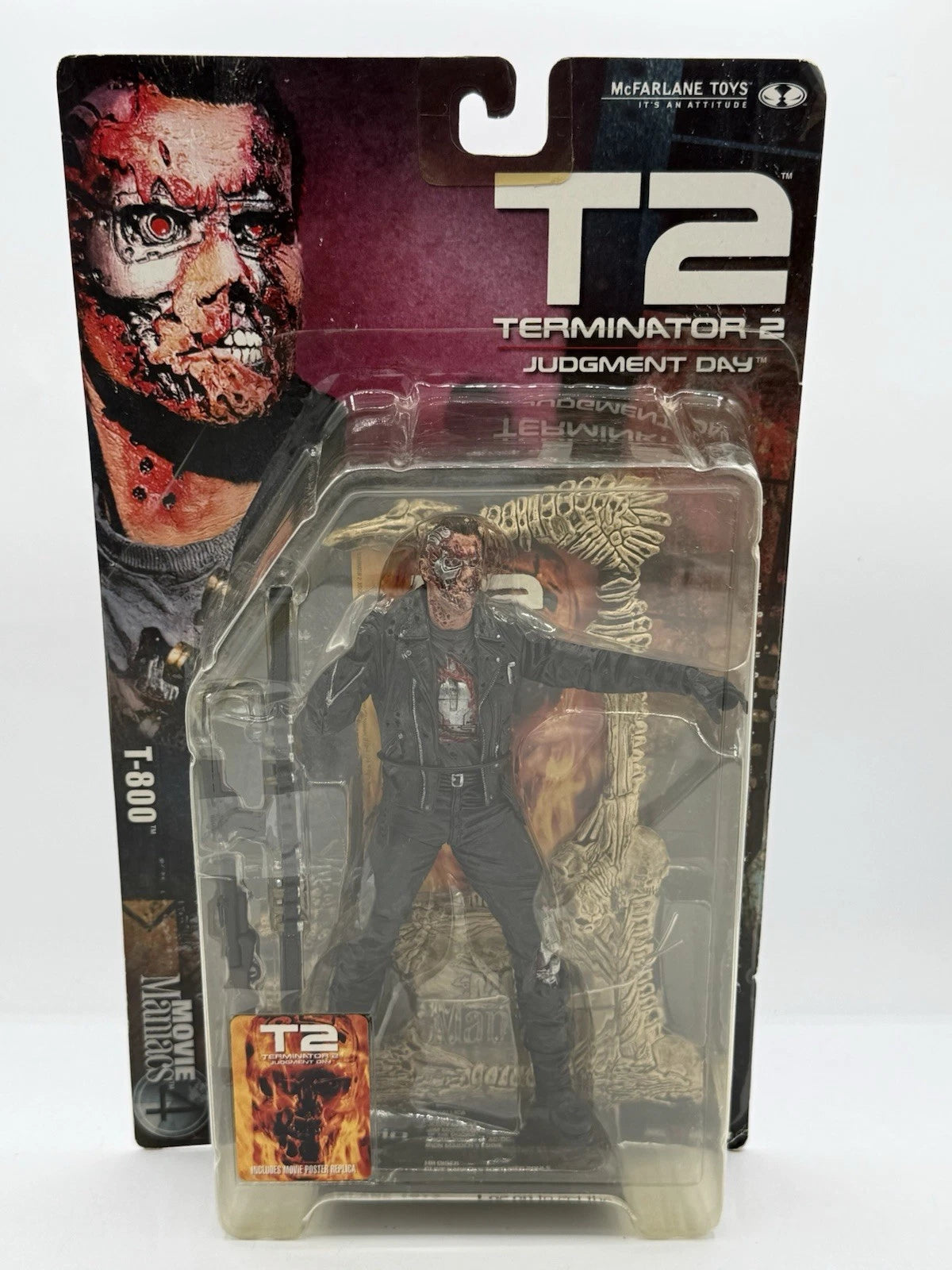 T-800 Terminator T2 Movie Maniacs 4 Action Figure 2001 Todd McFarlane Toys