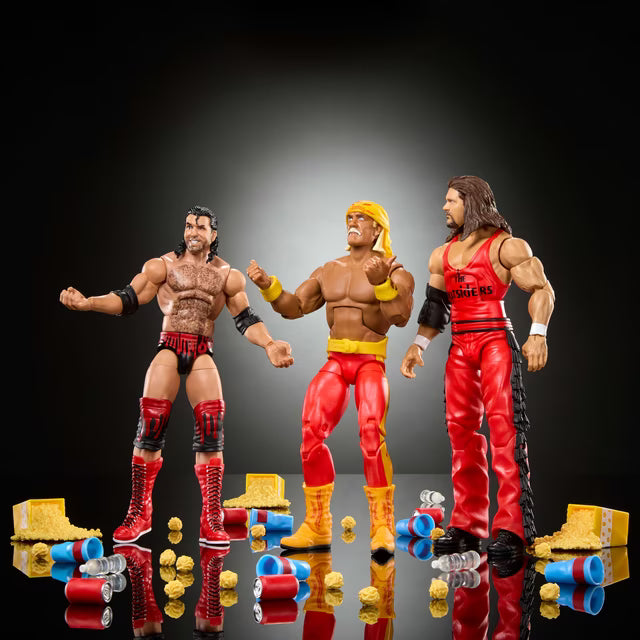 WWE Elite Scott Hall Kevin Nash Hulk Hogan Action Figures, 6-inch Collectible Set with Articulation & Accessories - Walmart Exclusive